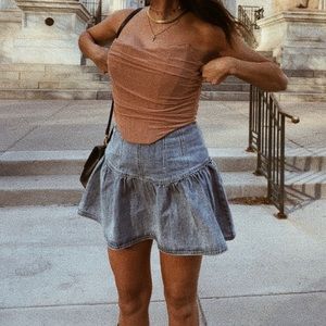 Creamy Peach Bustier Strapless Top XS